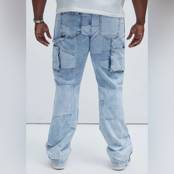 NOVA Mens Jeans Sz 38 Light Blue Wash Verdugo Carpenter Flare, 8 Pockets 1 Loop - Picture 15 of 16